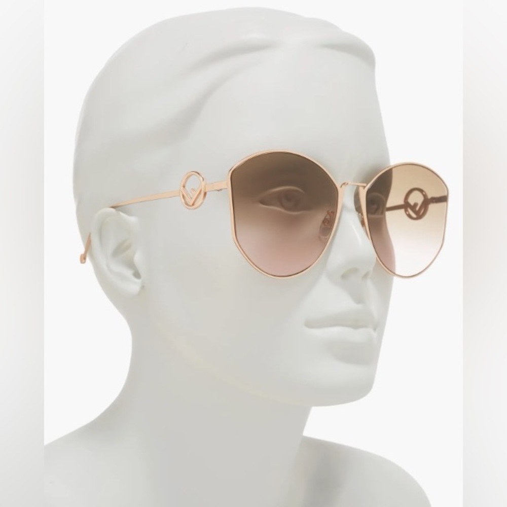 Fendi 63mm Round Sunglasses